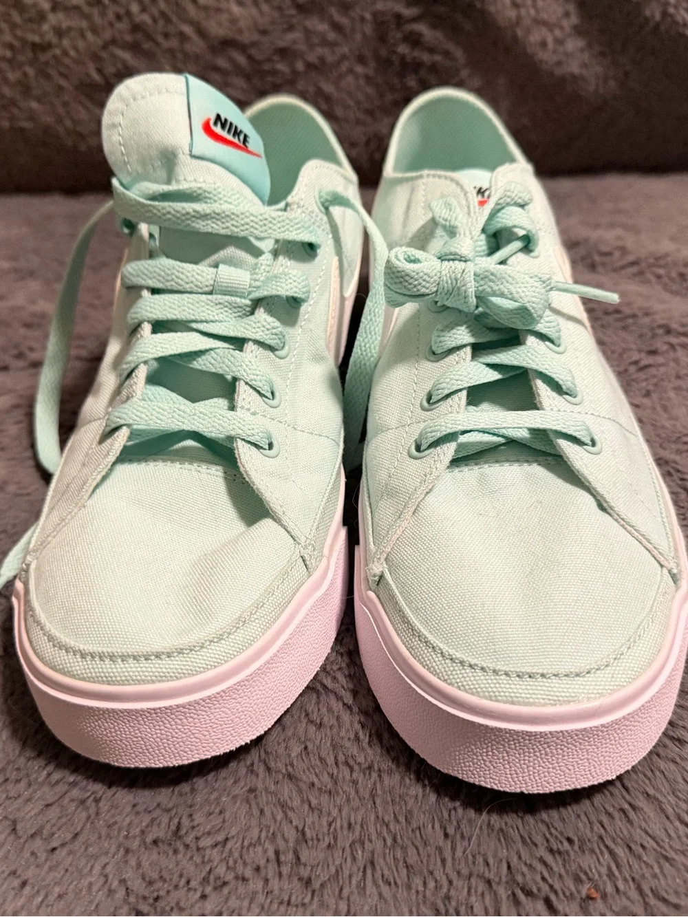 Nike Women’s Mint Green Low-Top Sneakers with white Swoosh
